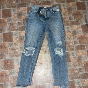 PACSUN- Distressed High Rise Straight Jeans